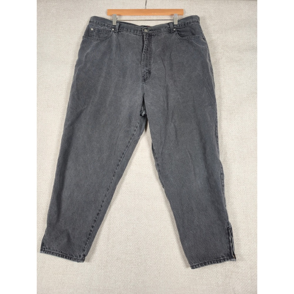 VTG Sasson Womens Gray Denim Jeans Zipper Ankle Style‎ Size 24W